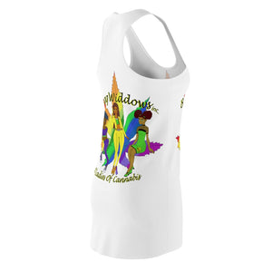 1st Ladies Of Cannabis Rainbow Leaf  Women's Cut & Sew Racerback Dress