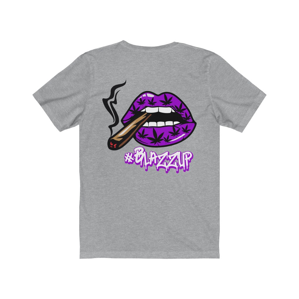 Purple #Blazzup Classy Drip white letter Unisex Jersey Short Sleeve Tee