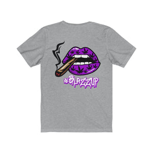 Purple #Blazzup Classy Drip white letter Unisex Jersey Short Sleeve Tee