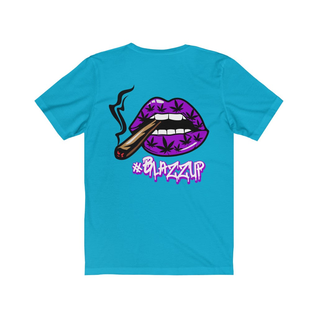 Purple #Blazzup Classy Drip white letter Unisex Jersey Short Sleeve Tee