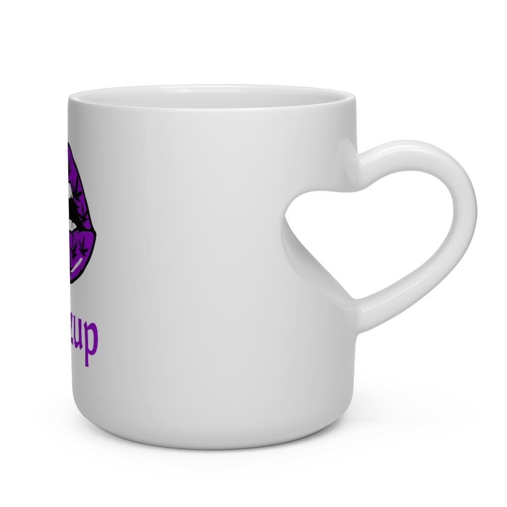 #Blazzup Purple Classic Print Heart Shape Mug