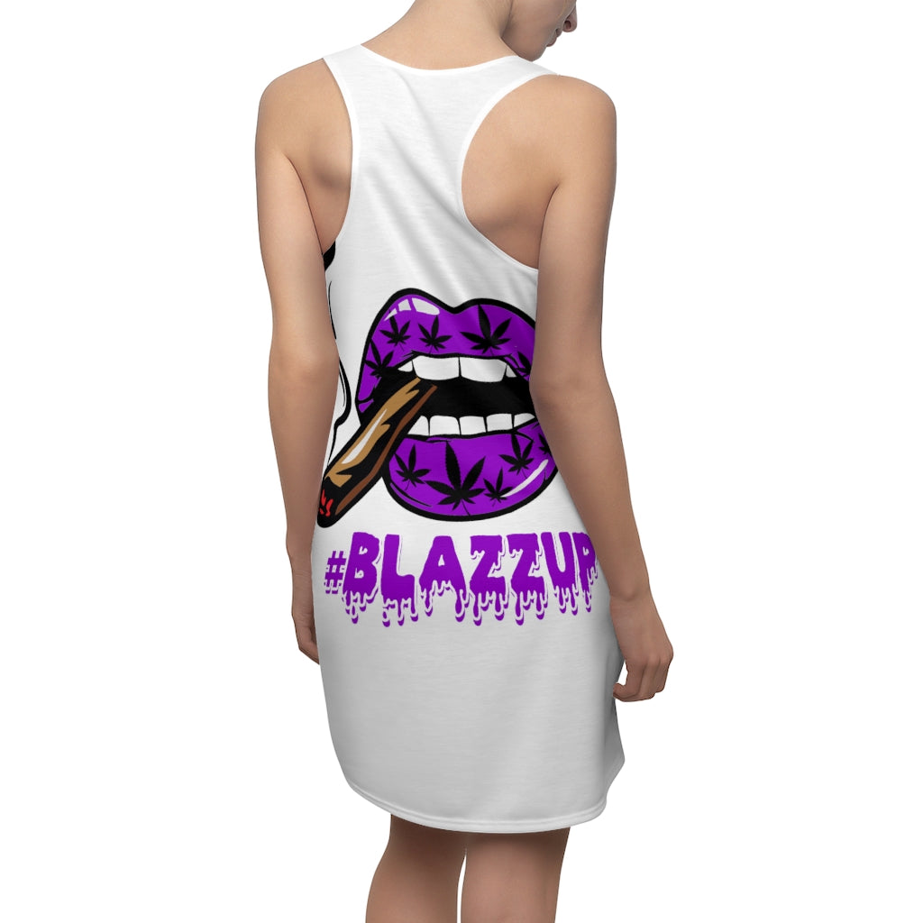 Purple Spooky Drip Women's Cut & Sew Racerback Dress