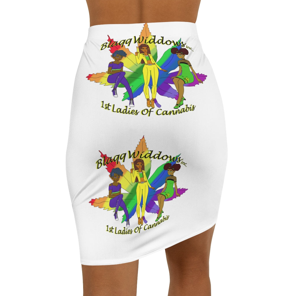 1st Ladies Of Cannabis Rainbow Left Women's Mini Skirt