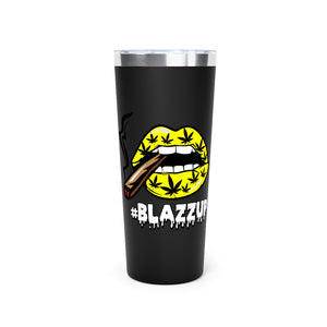 Yellow #Blazzup Copper Vacuum Insulated Tumbler, 22oz