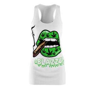 Green #Blazzup Spooky Drip Women's Cut & Sew Racerback Dress