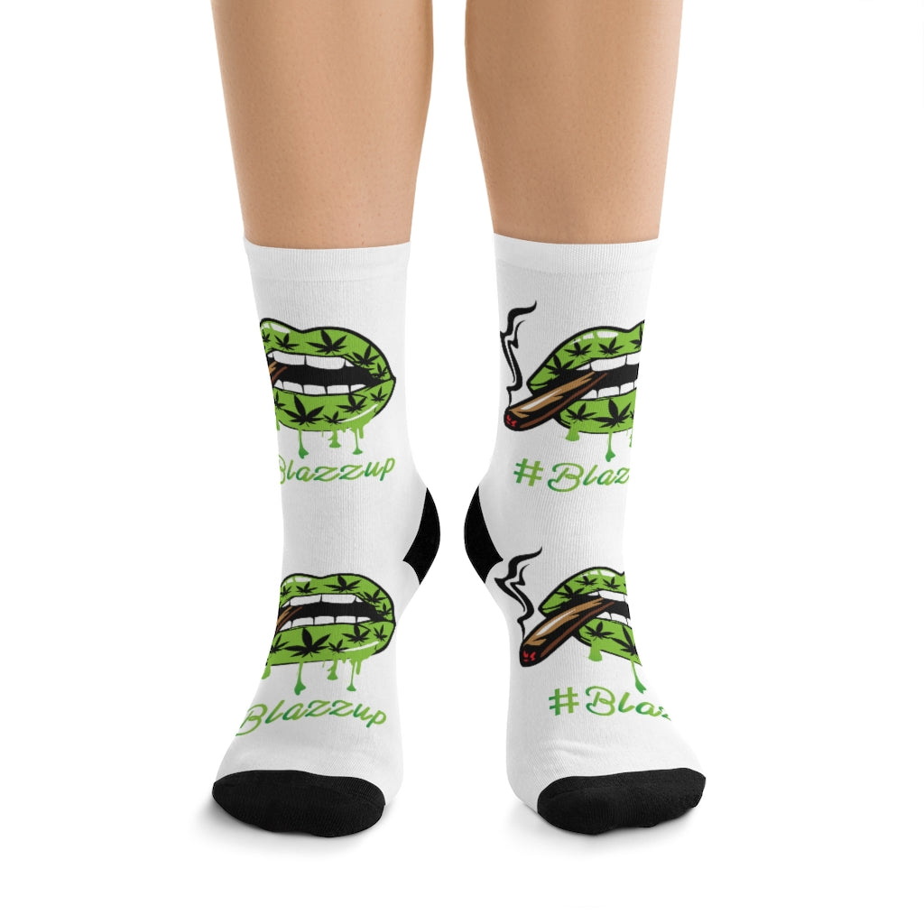 #Blazzup Green Crazy Drip DTG Socks
