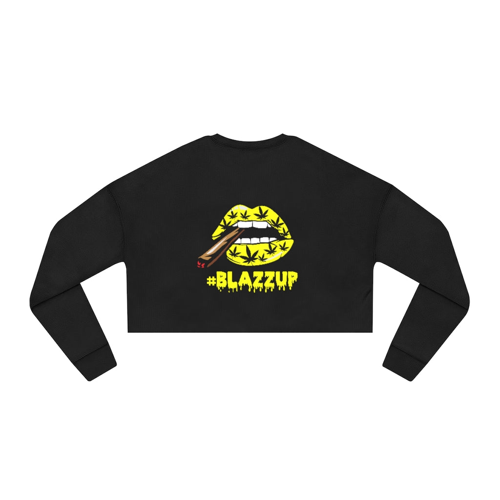 #Blazzup Yellow Women's Cropped Sweatshirt