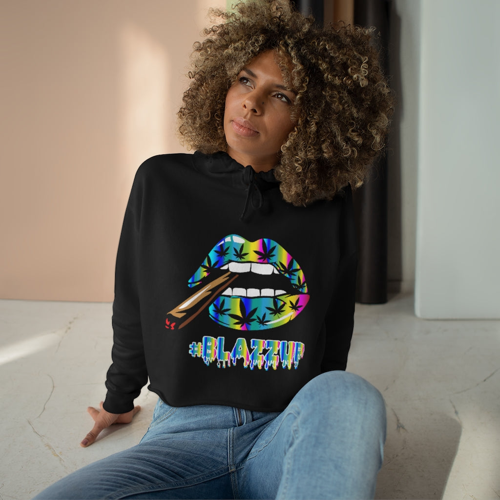 Rainbow #Blazzup Crop Hoodie