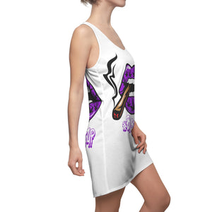 Classy Drip Purple Women's Cut & Sew Racerback Dress