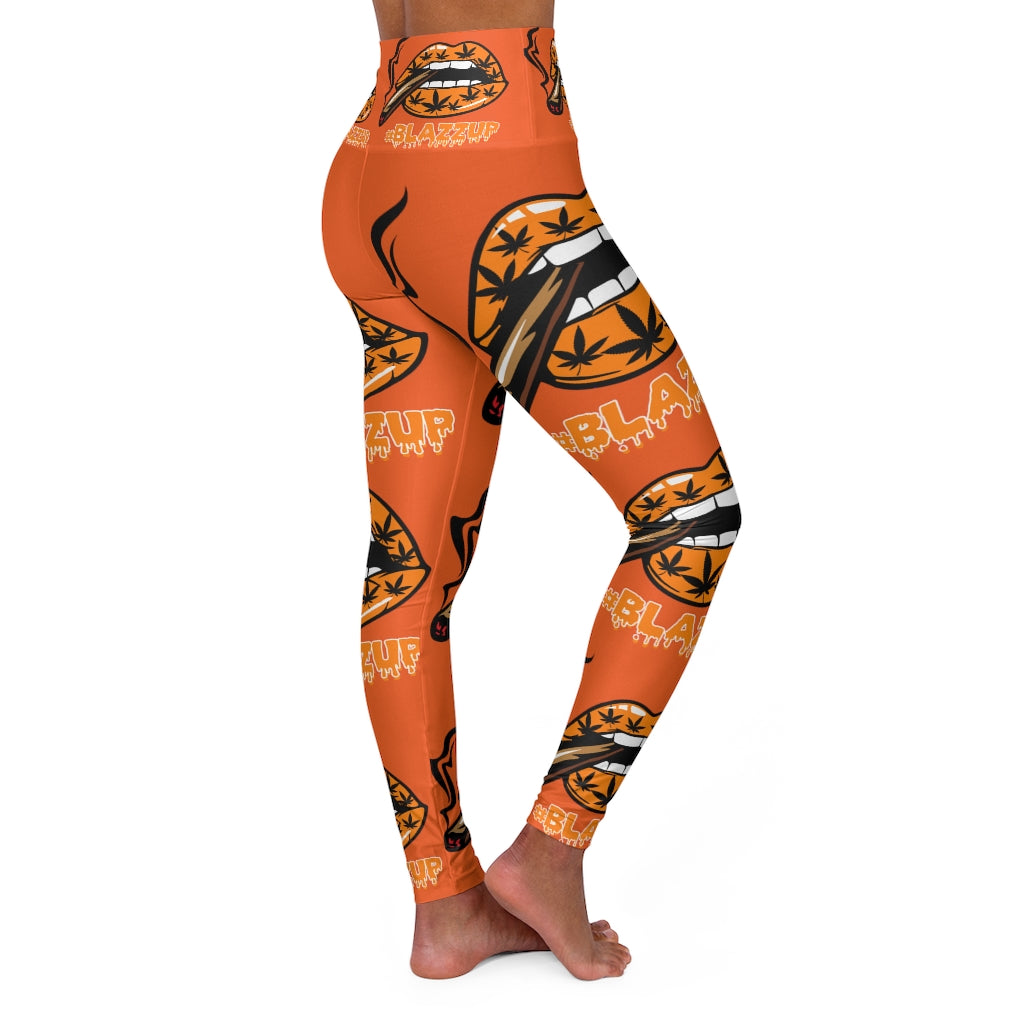 Orange High Waisted Yoga Leggings