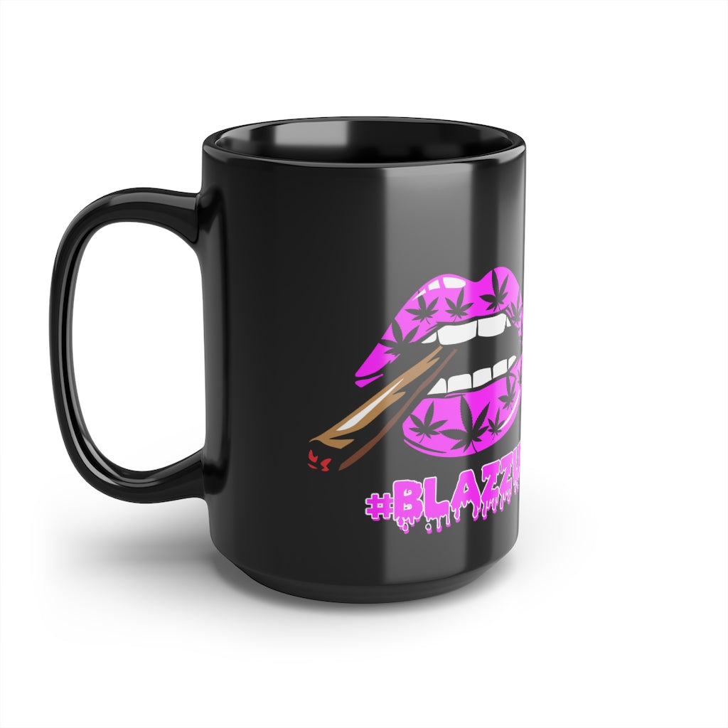 Pink/Black #Blazzup  Mug, 15oz