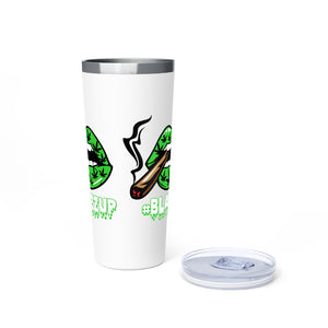 Green #Blazzup white letters Copper Vacuum Insulated Tumbler, 22oz