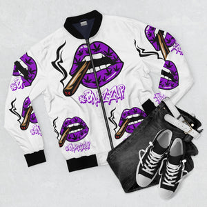 #Blazzup Purple White letter  Bomber Jacket