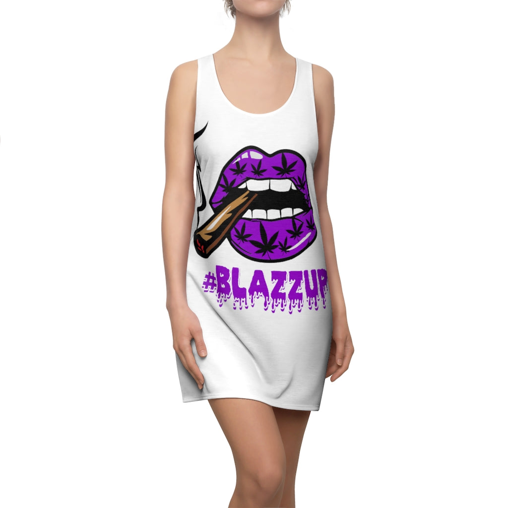 Purple Spooky Drip Women's Cut & Sew Racerback Dress