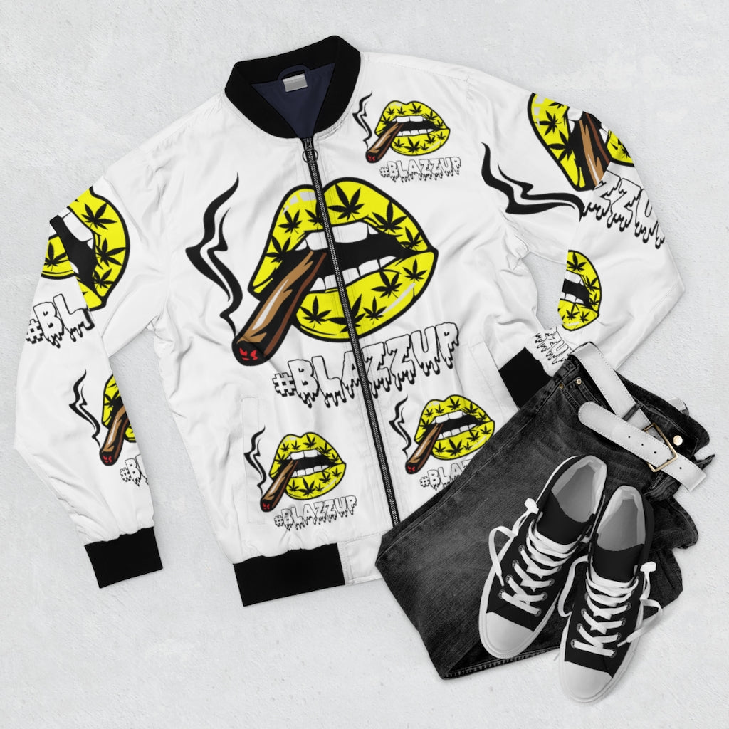 Copy of  #Blazzup Yellow White Letter  Bomber Jacket