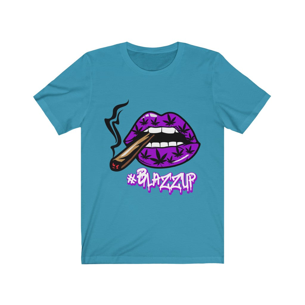 Purple #Blazzup Classy Drip white letter Unisex Jersey Short Sleeve Tee