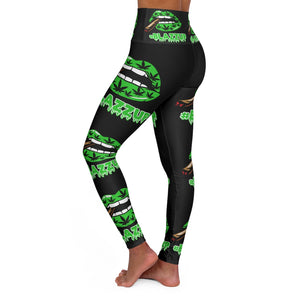 #Blazzup Green Spooky Drip High Waisted Yoga Leggings