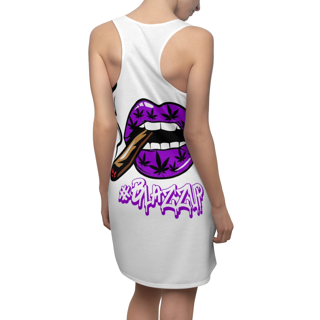 Classy Drip Purple Women's Cut & Sew Racerback Dress