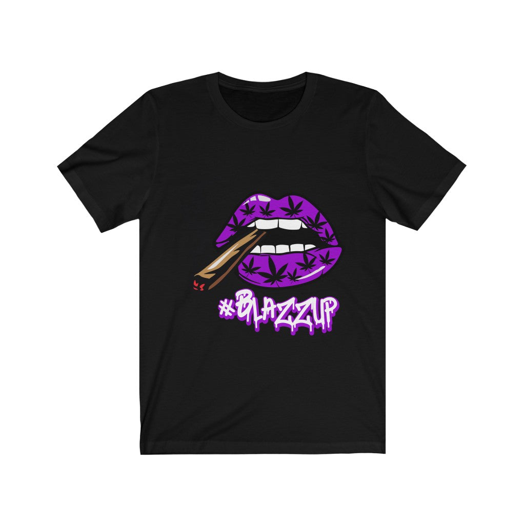 Purple #Blazzup Classy Drip white letter Unisex Jersey Short Sleeve Tee