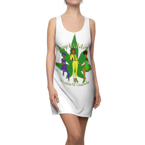 1st Ladies Of Cannabis Green Leaf Women's Cut & Sew Racerback Dress