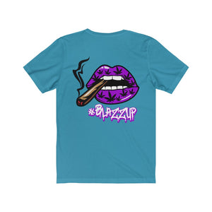 Purple #Blazzup Classy Drip white letter Unisex Jersey Short Sleeve Tee