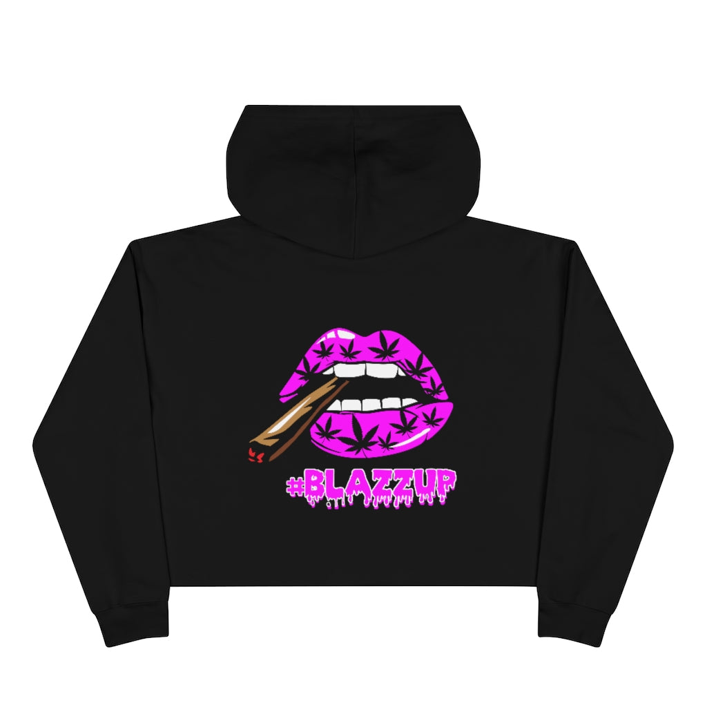 Purple #Blazzup Crop Hoodie