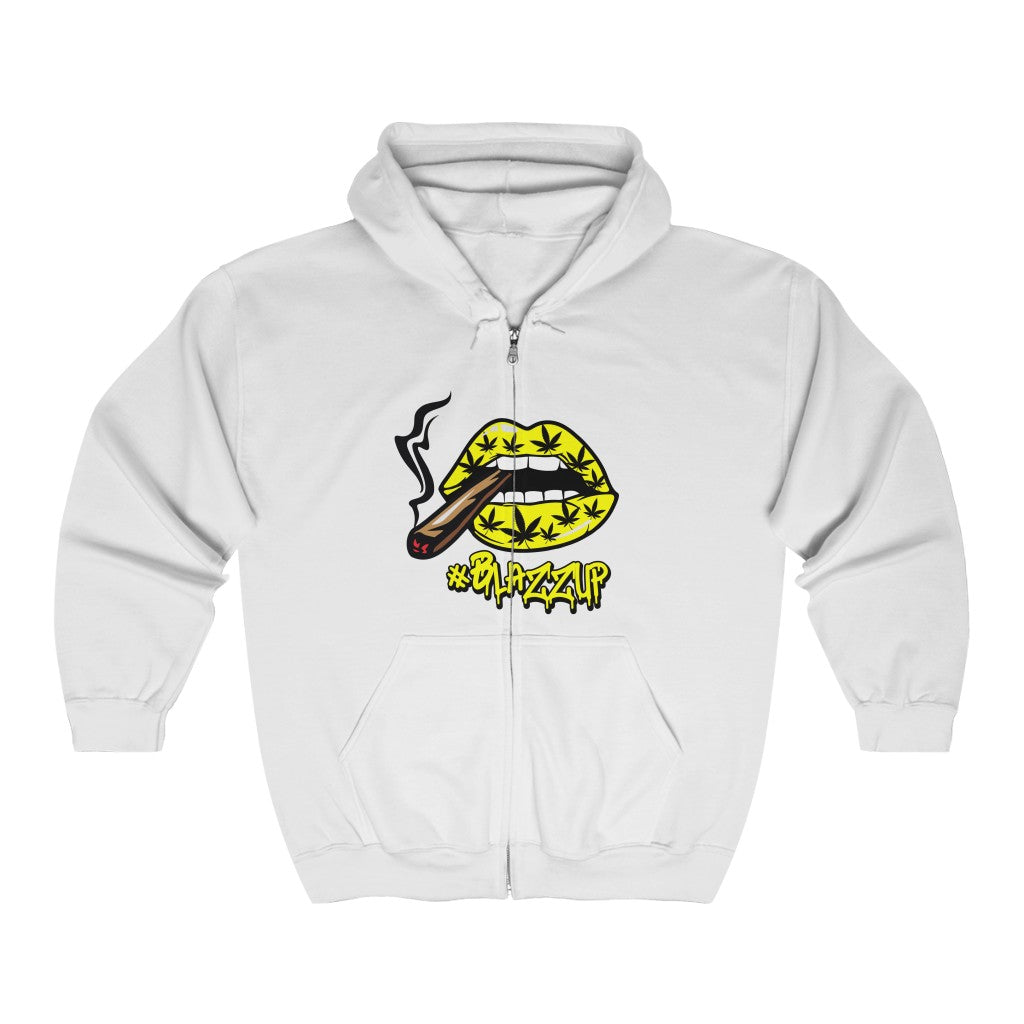 #BlazzUP Classy Drip Yellow  Unisex Heavy Blend™ Full Zip Hooded Sweatshirt