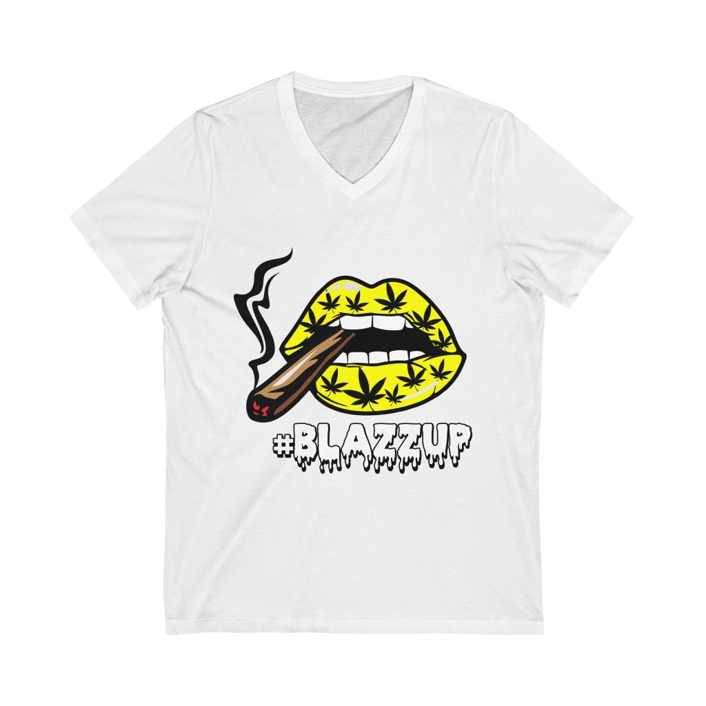 #Blazzup Yellow Spooky drip Unisex Jersey Short Sleeve V-Neck Tee