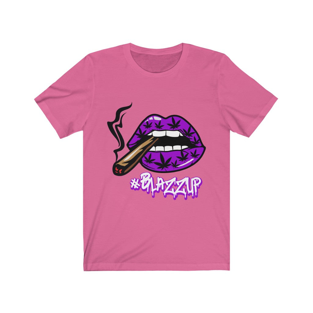 Purple #Blazzup Classy Drip white letter Unisex Jersey Short Sleeve Tee