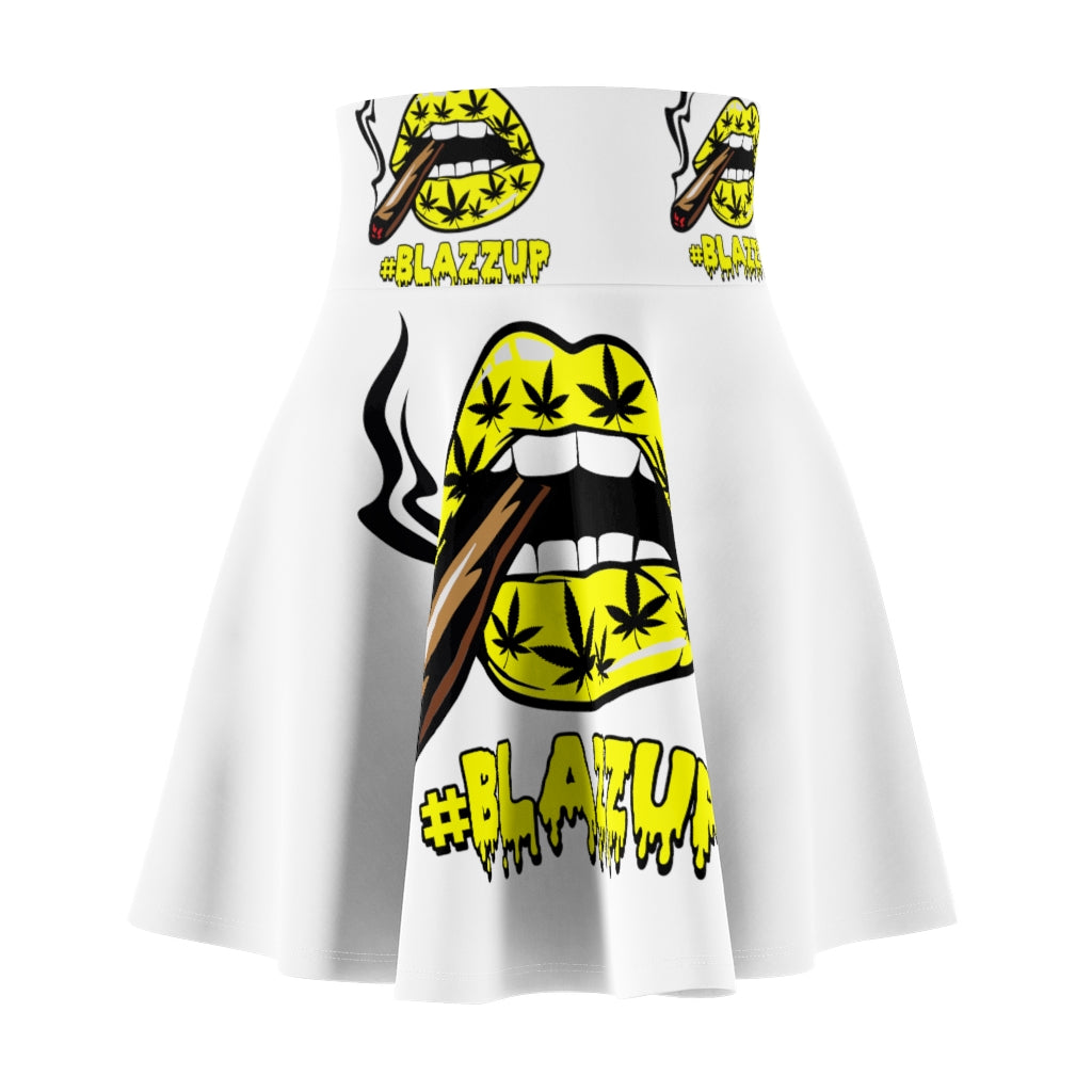 Yellow #Blazzup  Spooky Drip Women's Skater Skirt