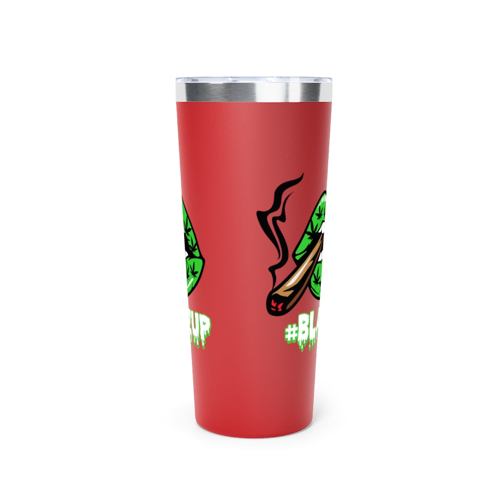 Green #Blazzup white letters Copper Vacuum Insulated Tumbler, 22oz