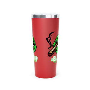 Green #Blazzup white letters Copper Vacuum Insulated Tumbler, 22oz