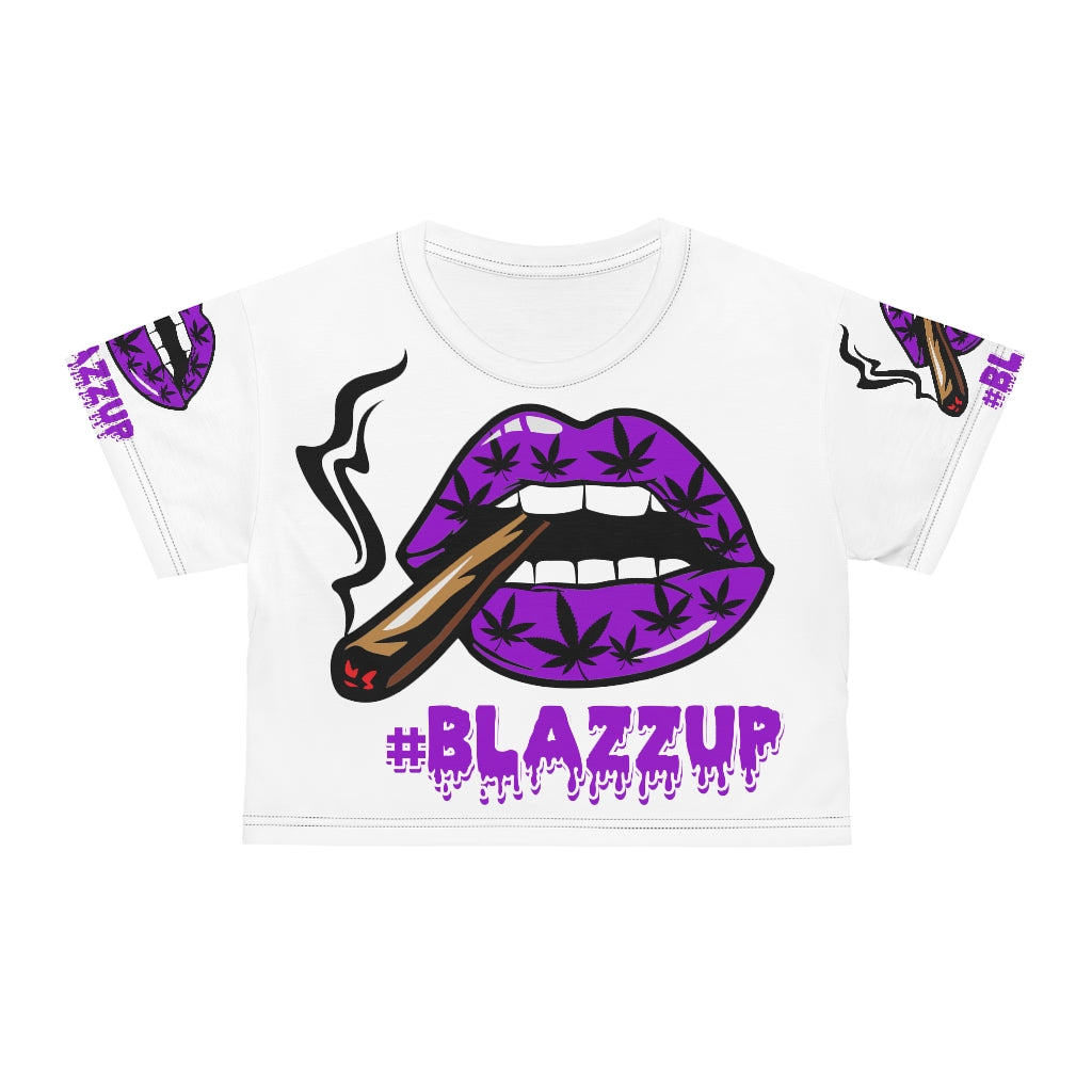 White Blazzup Crop Tee