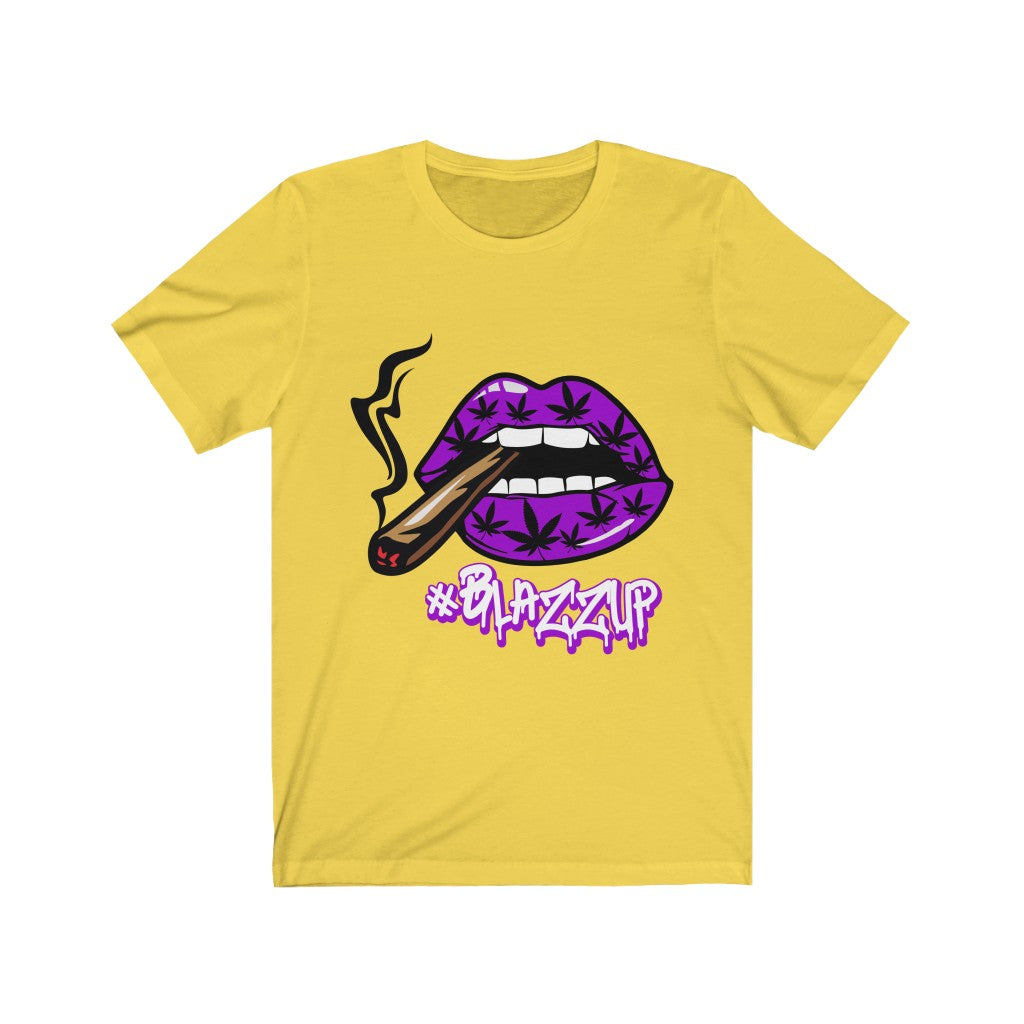 Purple #Blazzup Classy Drip white letter Unisex Jersey Short Sleeve Tee