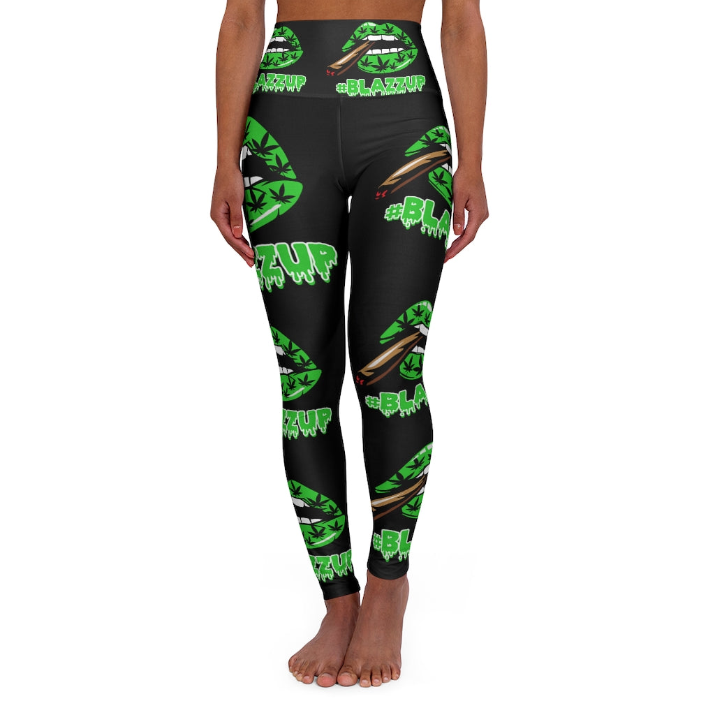 #Blazzup Green Spooky Drip High Waisted Yoga Leggings