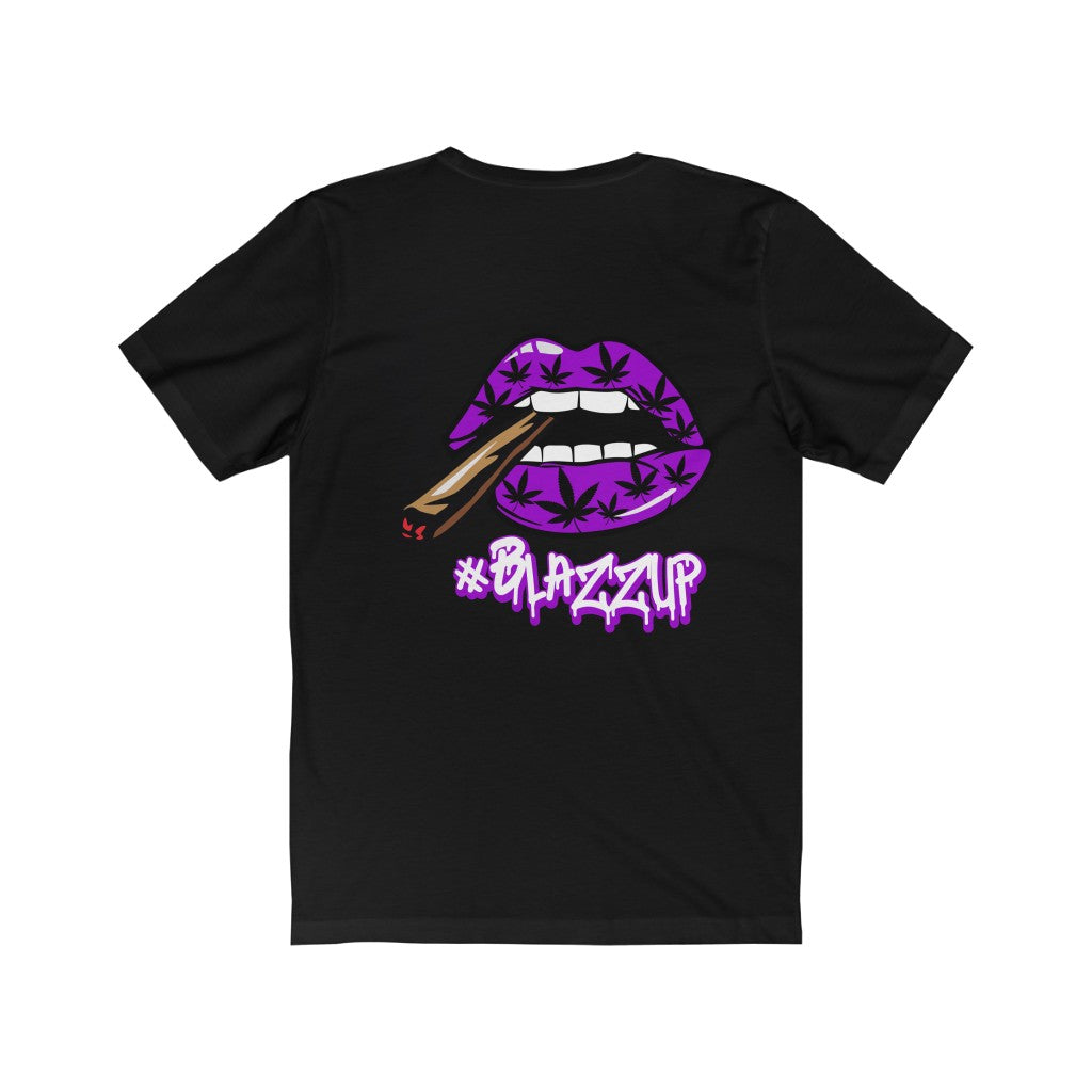 Purple #Blazzup Classy Drip white letter Unisex Jersey Short Sleeve Tee