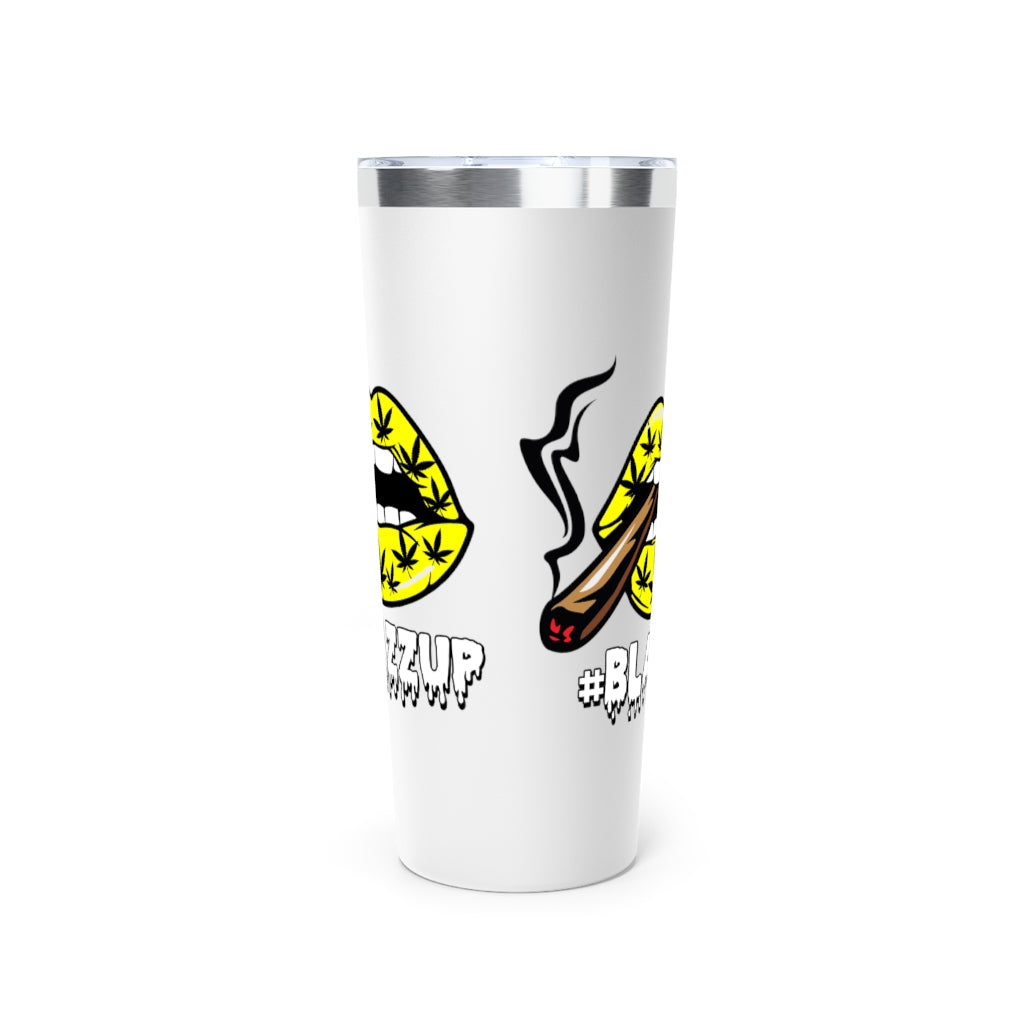 Yellow #Blazzup Copper Vacuum Insulated Tumbler, 22oz