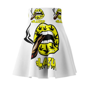 Yellow #Blazzup  Spooky Drip Women's Skater Skirt