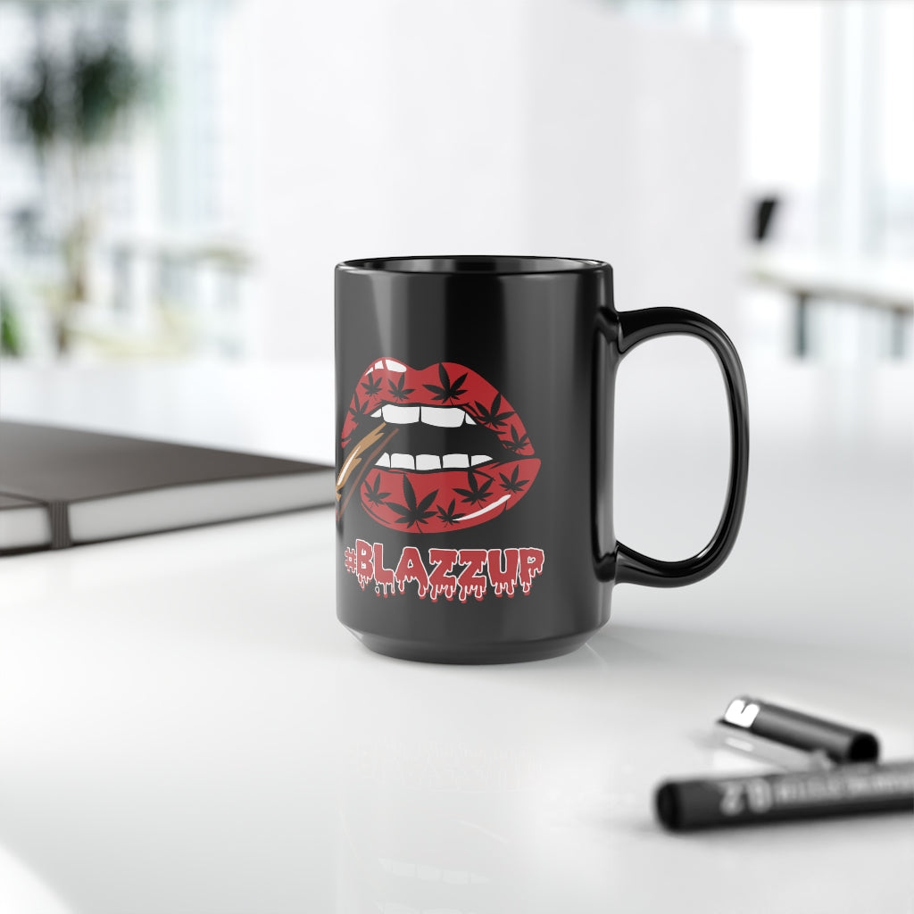 Red/Black #Blazzup Mug, 15oz