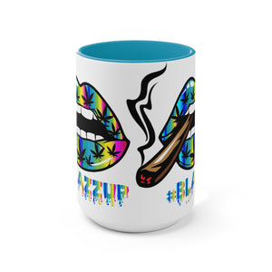 Rainbow #Blazzup Two-Tone  Mugs, 15oz