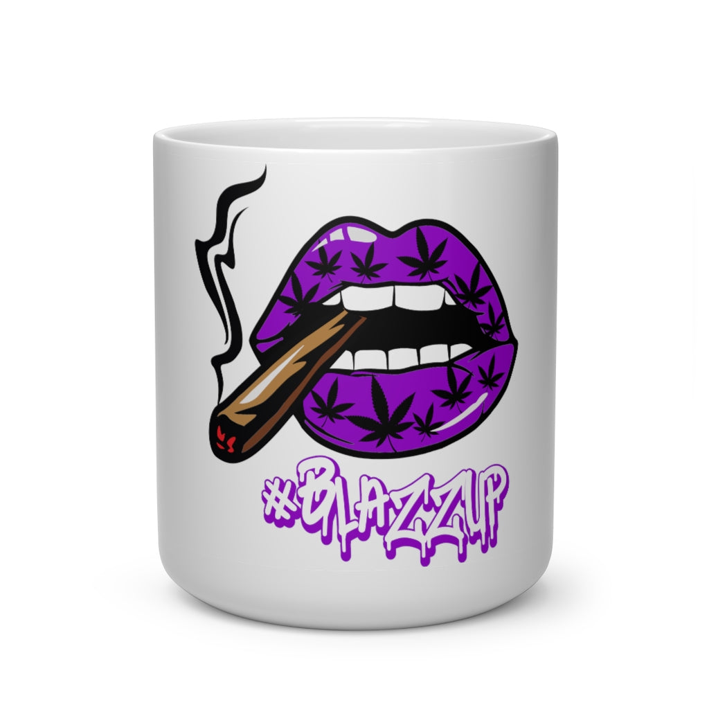 Purple #Blazzup Classy drip Heart Shape Mug