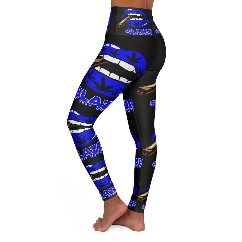 Blue High Waisted Yoga Leggings