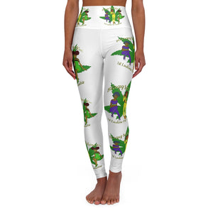 1st Ladies Of Cannabis Green Leaf  High Waisted Yoga Leggings