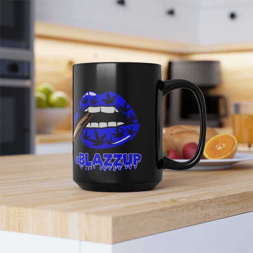 Blue/Black #Blazzup  Mug, 15oz