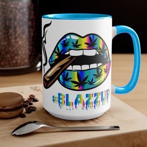 Rainbow #Blazzup Two-Tone  Mugs, 15oz