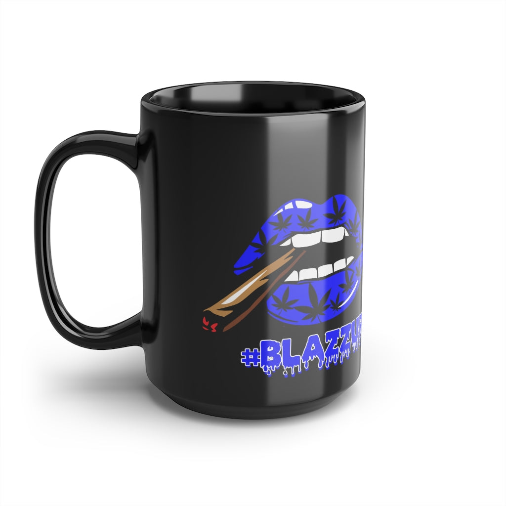 Blue #Blazzup Mug, 15oz