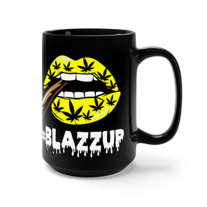 "Blackout" #Blazzup Yellow Spooky Drip White Letters  Mug 15oz