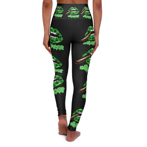 #Blazzup Green Classy Drip High Waisted Yoga Leggings