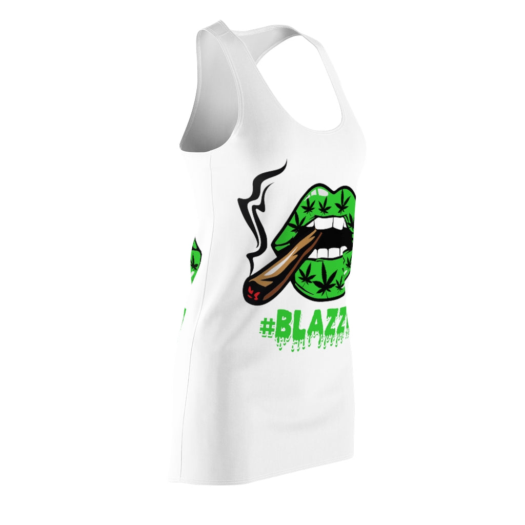 Green #Blazzup Women's Cut & Sew Racerback Dress