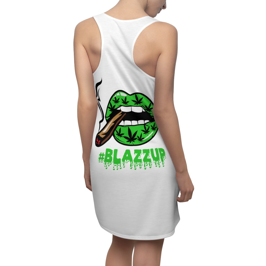 Green #Blazzup Women's Cut & Sew Racerback Dress